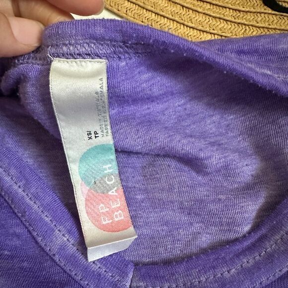 Free People Beach Oversized Purple Keep Me Burnout Tee - Picture 5 of 10